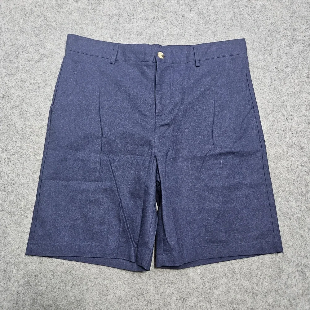 Ouku Lounge Linen Blend Shorts Mens Large Blue NWT